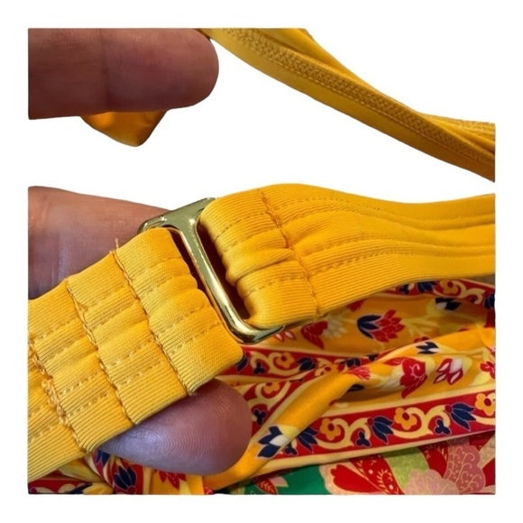 Antonio Melani Floral Mango Jacobean Tie Front High Waisted Bikini Top & Bottom - Picture 9 of 14